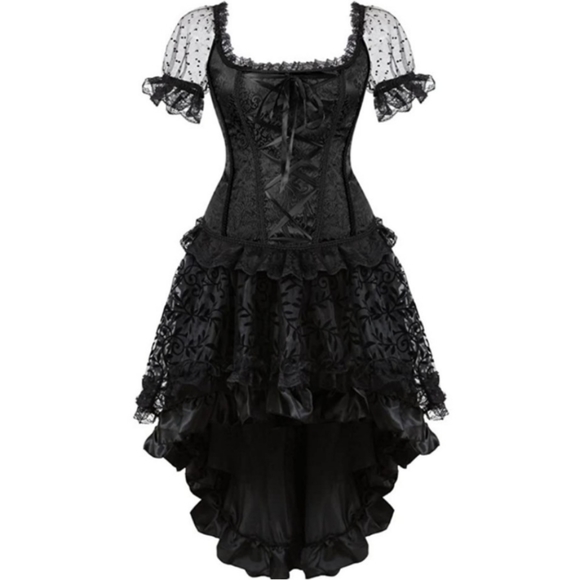 Sexy Black Corset dress w/ sleeves - Picture 3 of 4